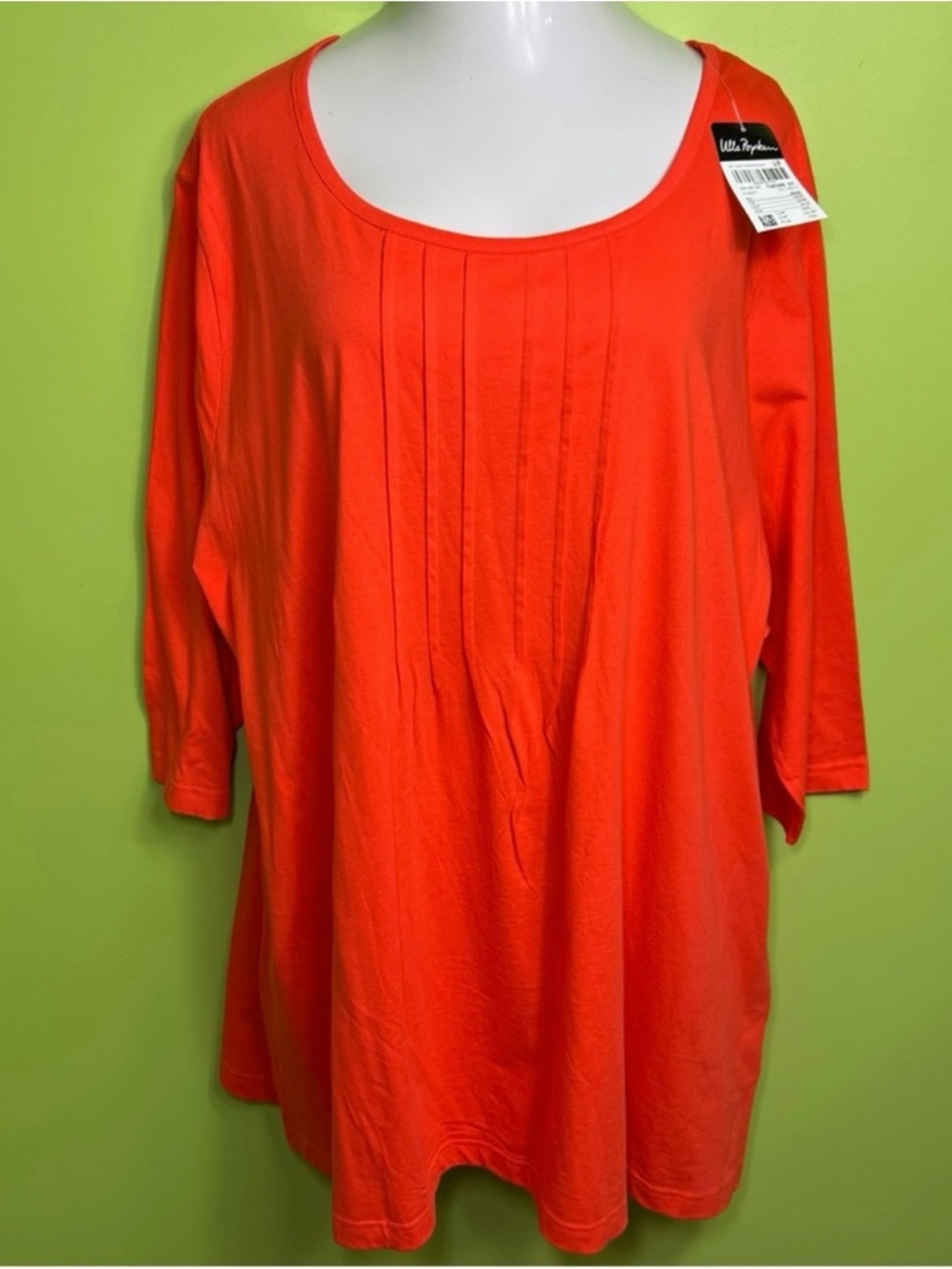 Ulla Popken 100% cotton orange top size 28/30 plus NWT